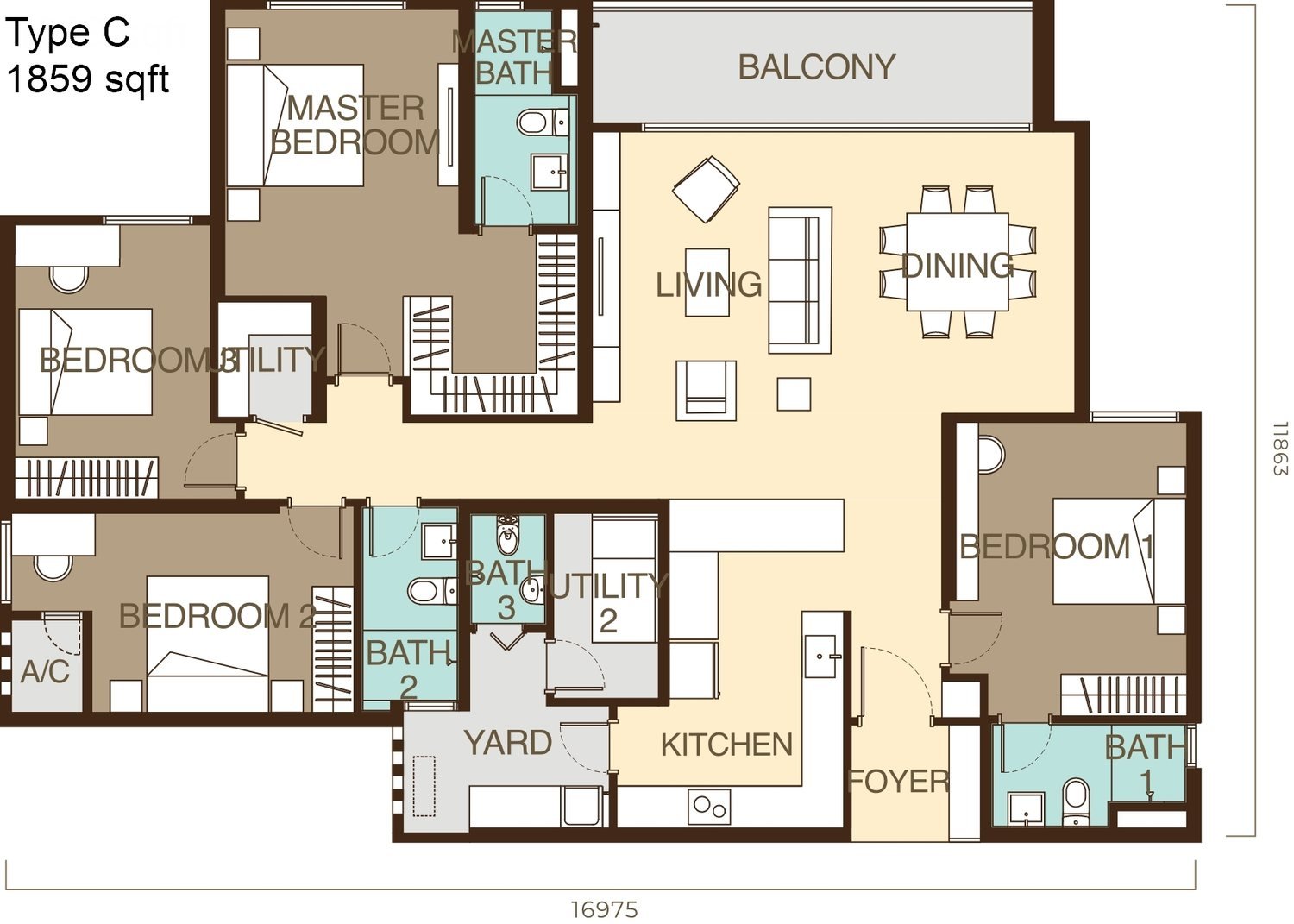 Ayanna Residence Type C floor plan